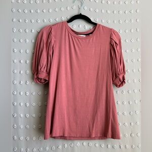 Boden Puff‎ Sleeve Short Sleeve Tee Sz 6 Blush Pink